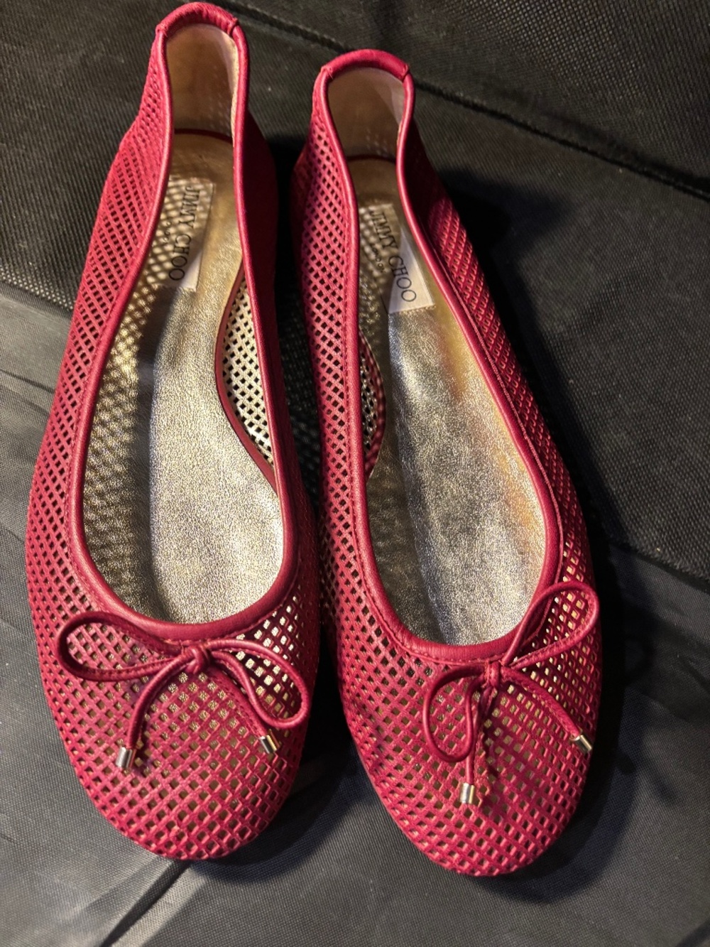 New! JIMMY CHOO leather flats red size 40/9.5-10